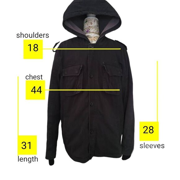 Hurley Black Cotton Denim Warm Lining Jean Jacket - Picture 4 of 13